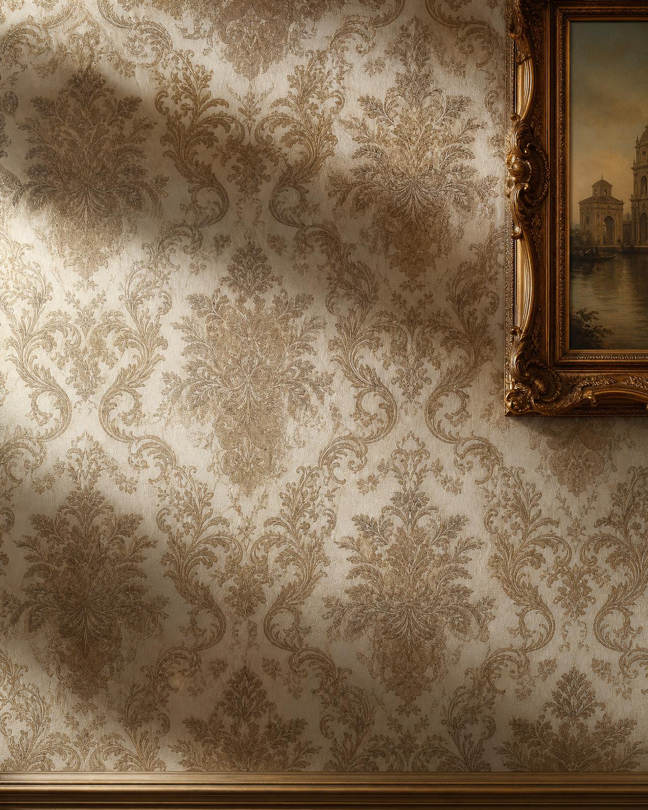 Damask wallpaper detail